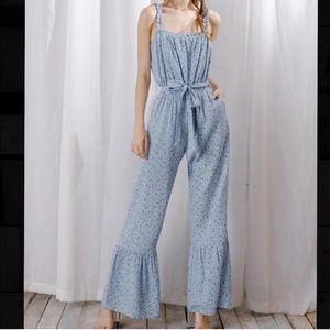 NWT - Storia Blue Floral Jumpsuit
